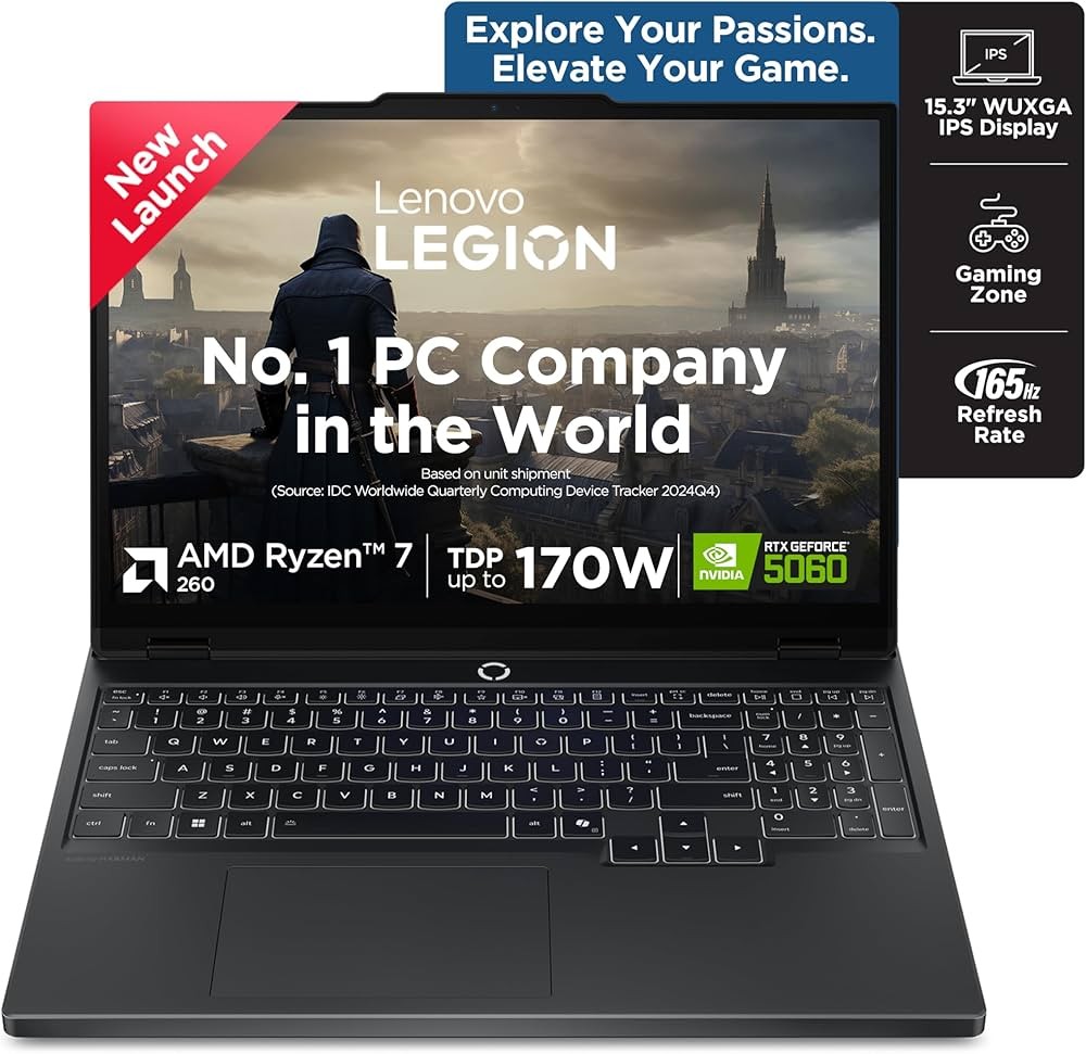 Lenovo Legion 5 2025 Ryzen 7 Gaming Laptop | RTX 5060 8GB | 165Hz